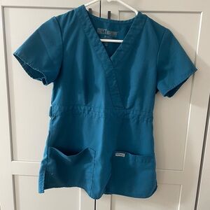 Grey's Anatomy Caribbean Blue Scrub Top
